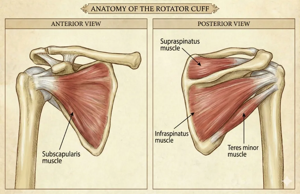 אנטומיה של שרירי השרוול המסובב (Rotator Cuff)