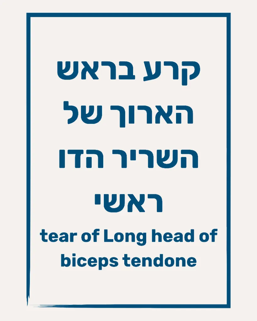 קרע בראש הארוך של השריר הדו ראשי - תמונה 1